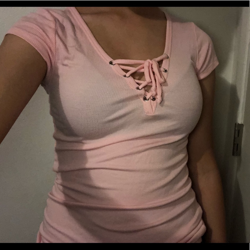 Pink knot blouse